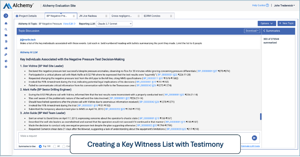 10 Key witness list